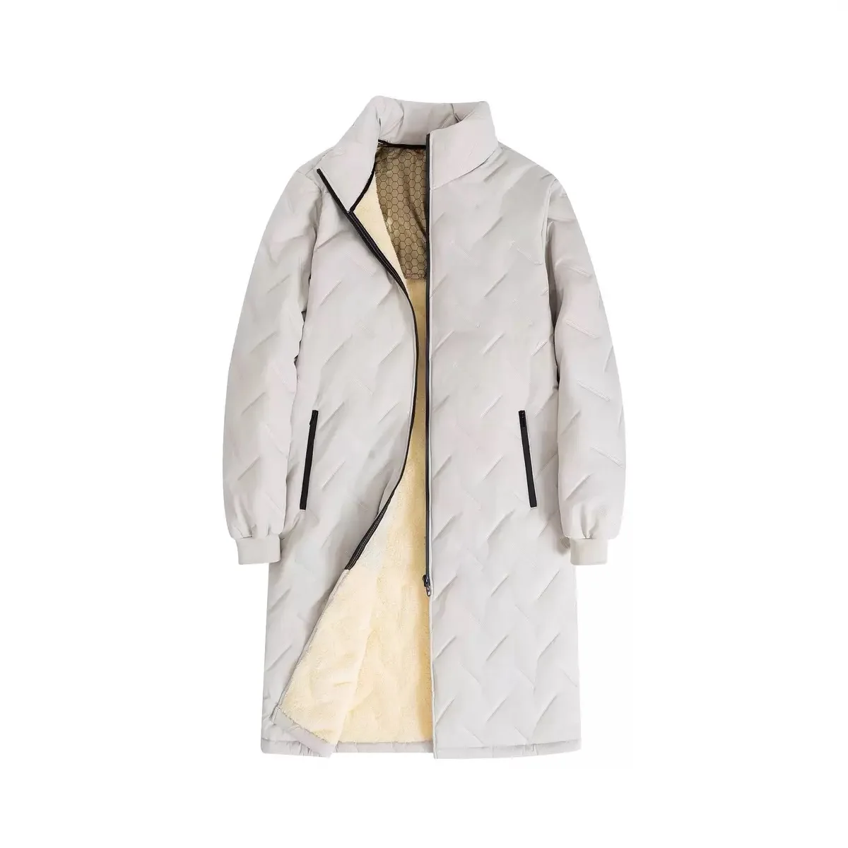 Autumn and Winter New Trendy Thick Warm Long Cotton Coat with Velvet for Men's Casual Loose Sports Large Size High Quality Coat