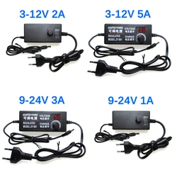 Fuente de alimentación ajustable AC DC 3V 5V 6V 9V 12V 15V 18V 24V 1A 2A 5A AC/DC adaptador de fuente de alimentación conmutada 220V a 12V 24V 12 24V