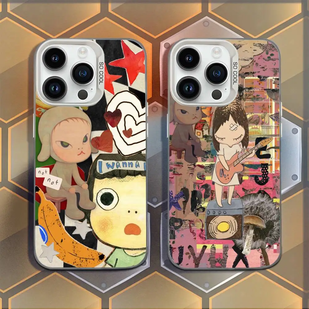 

Cute Y-Yoshitomo Nara Phone Case For iPhone 16,15,14,13,12,11,Mini,Pro,E,MAX White Candy Matte Shockproof Cover