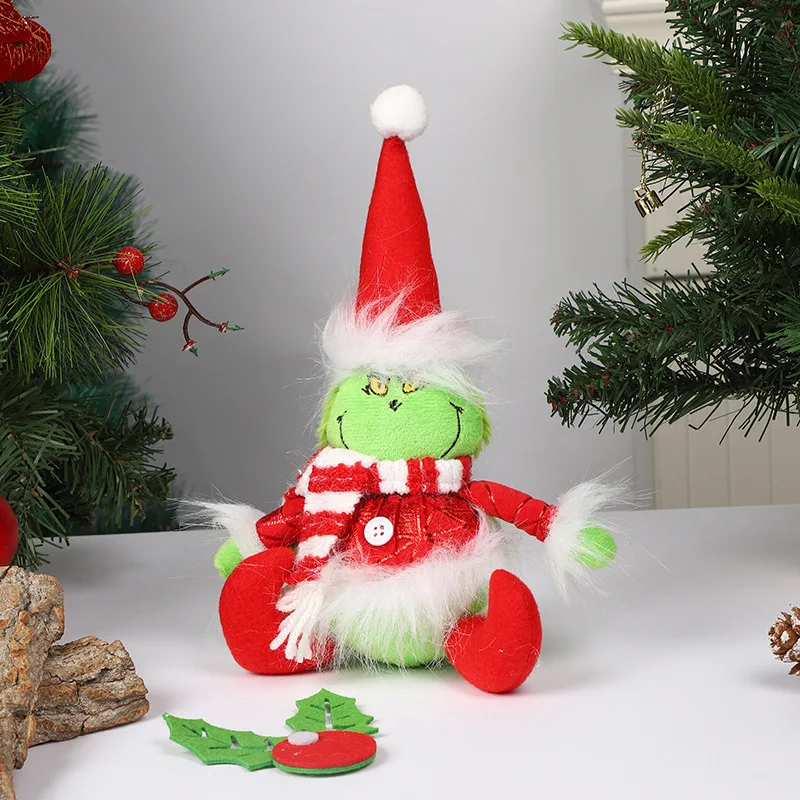 2 Styles Anime Christmas Villain Doll Q Version Seated Posture Cotton Doll Action Figure Toys Desk Decor Collectible Gifts
