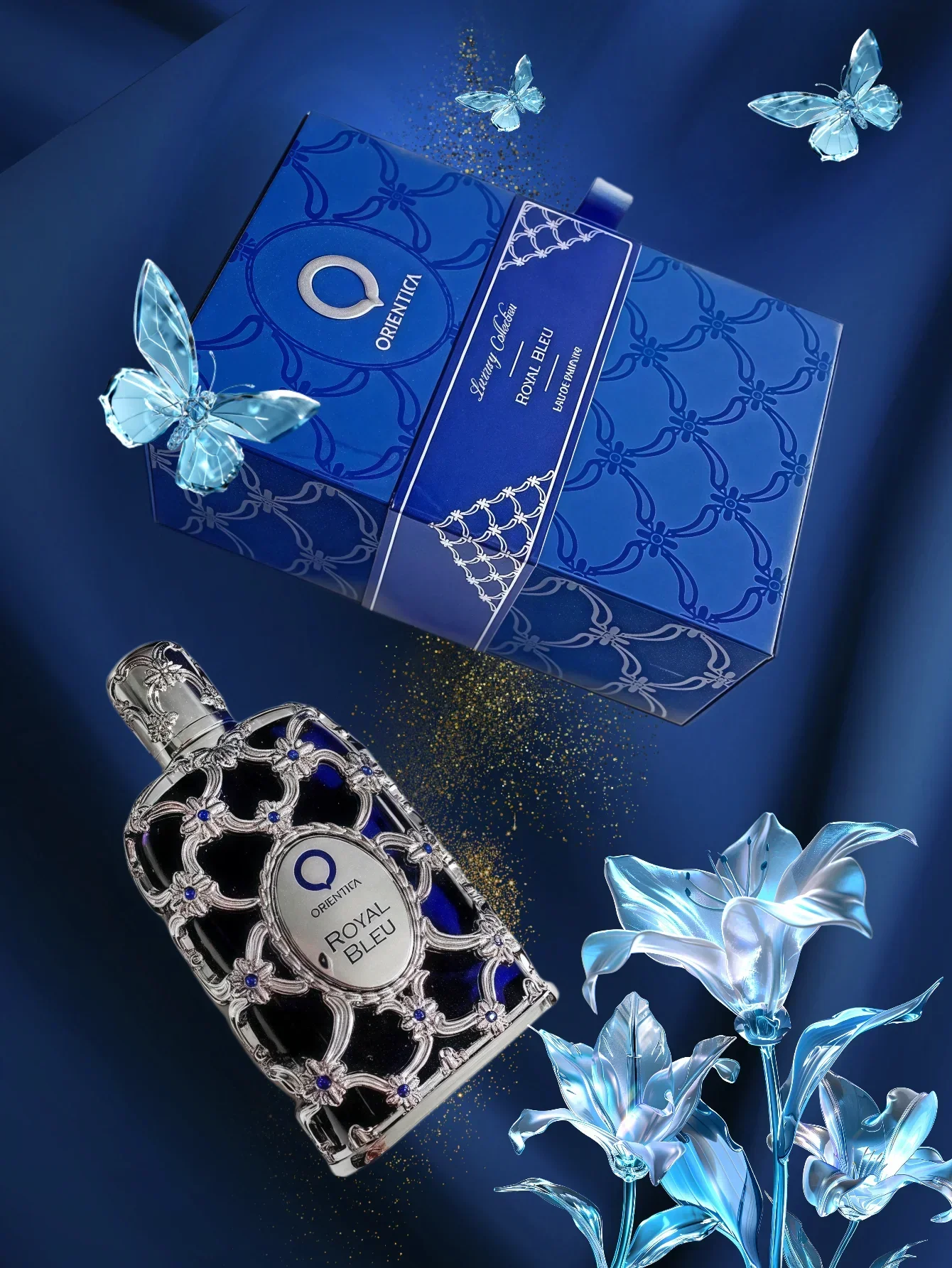 

Orientica Royal Bleu EDP для мужчин 2,7 унции / 80 мл - Свежий острый древесный стойкий одеколон в подарок на Рождество, День Благодарения, Хэллоуин