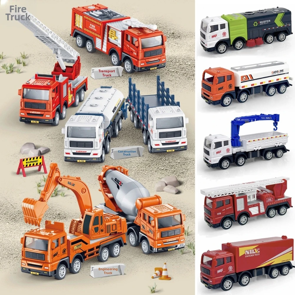 

Plastic Children's Engineering Vehicle Drop Resistant 10 Styles Transport Vehicle Crane Truck Model Children Collection Gifts