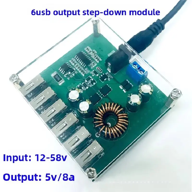 ABUG-For Solar Car Motorcycle 8A DC Step Down Converter 12V 24V 36V 48V To 5V USB Buck Power Module Voltage Regulator Stabilizer