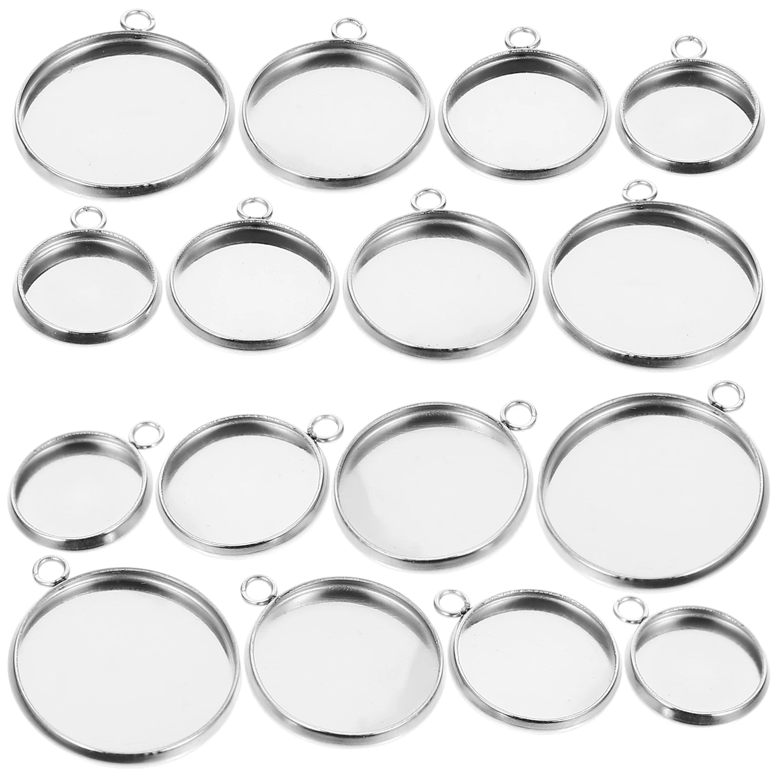 

80pcs Stainless Steel Pendant Accessories 10mm*20 12mm*20 14mm*20 16mm*20 Bezel Tray Blanks DIY Jewelry Making Supplies Pendant