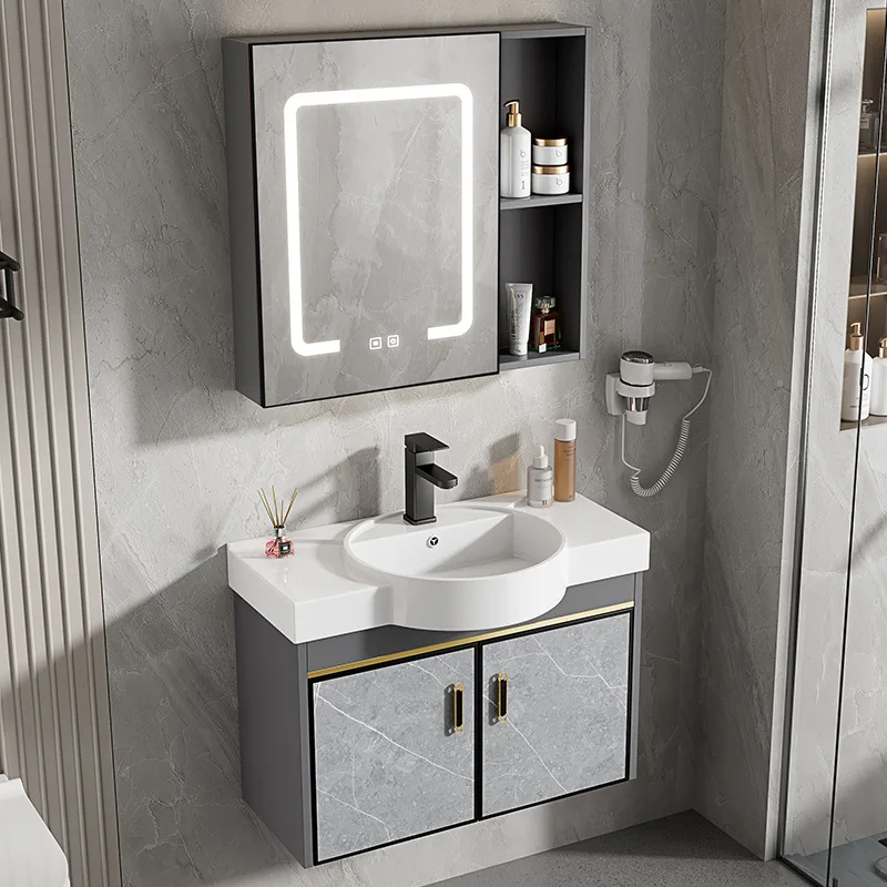 Small apartment wall-mounted bathroom cabinet combination ceramic cross-border washbasin washbasin small size washbasin pool