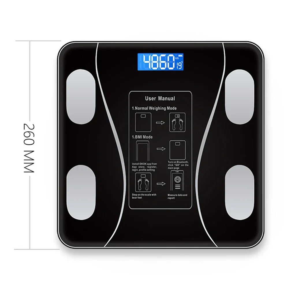 Bluetooth Smart Body Scale Bathroom Scales BMI Body Weight Scale LED Digital Electronic Weighing Scale Body Composition Analyzer