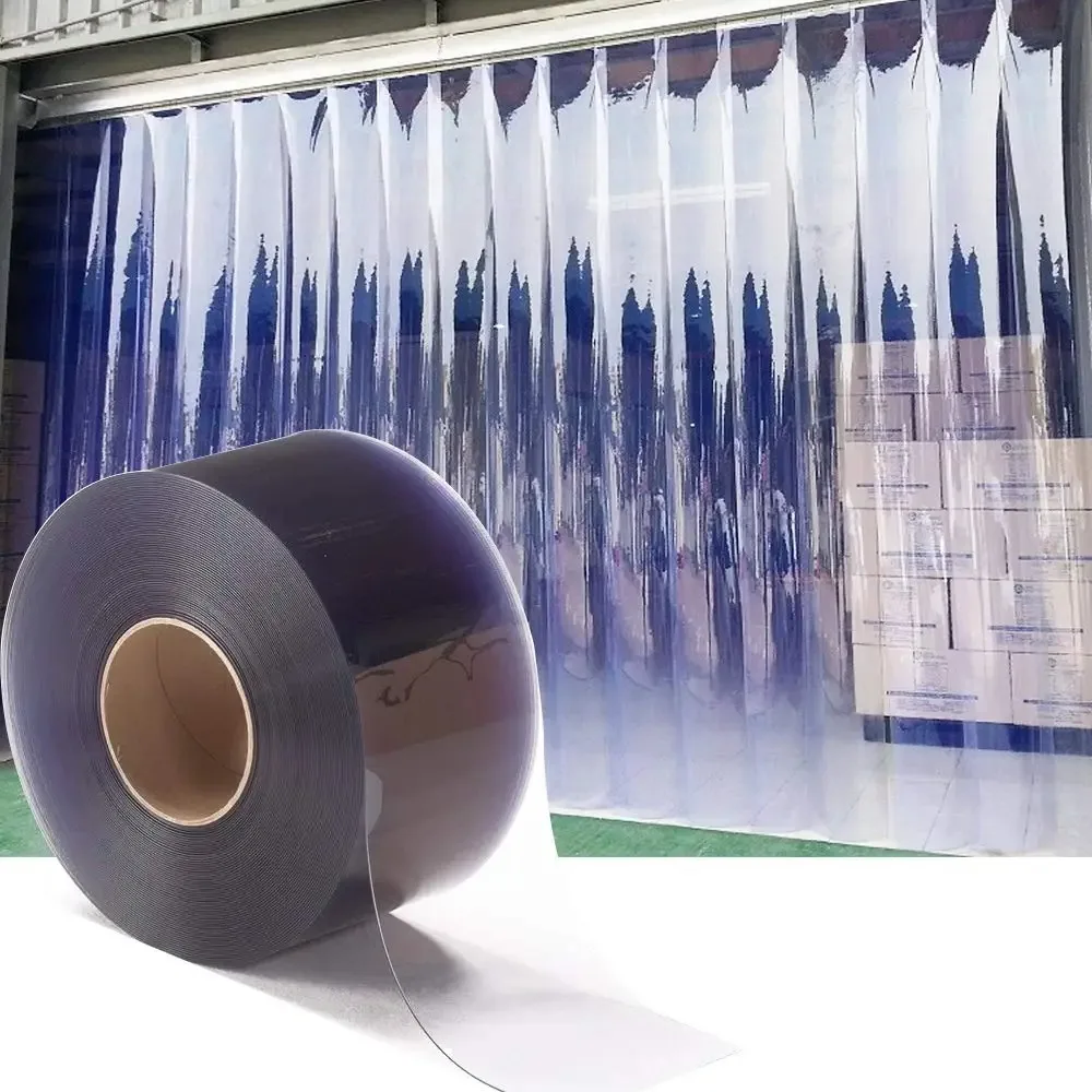 Bulk Rolls of Transparent PVC Strip Door Curtains for Commercial Industrial Doors, Pet Residences, and Warehouses