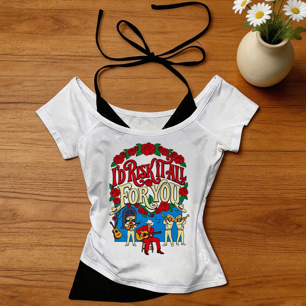 Bruno Mars cropped top girl graphic japanese japan scene  top tees clearance sales manga graphic