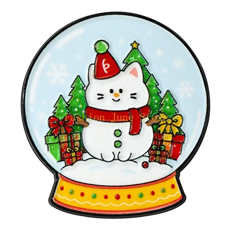 N5KA Festive Feline Lapel Pin with Zinc Alloy Base and Raised