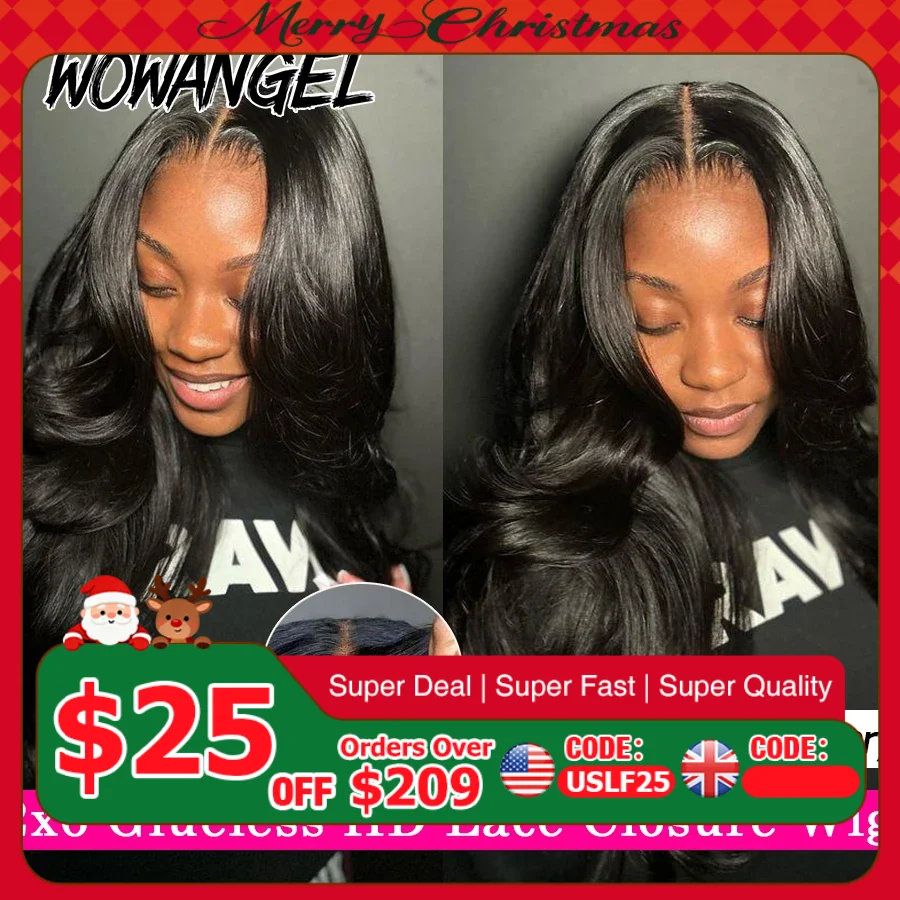 

Wow Angel 2x6 HD lace Closure Wigs Body Wave Glueless Wig Human Hair Ready To Wear Deep Part HD Lace Closure Wigs For Woman