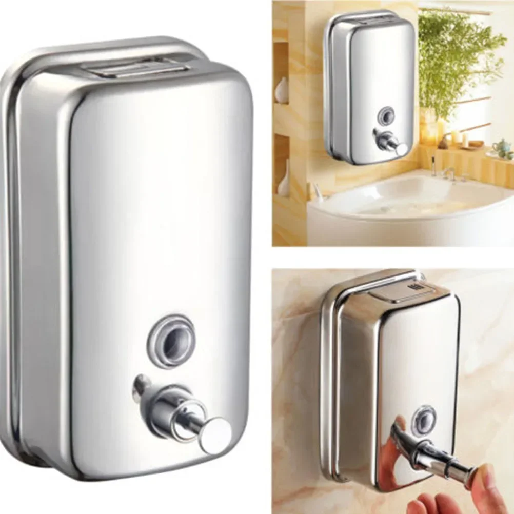 

Reusable hand soap and shower gel dispenser stainless steel container for household kitchen and bathroom easy to clean