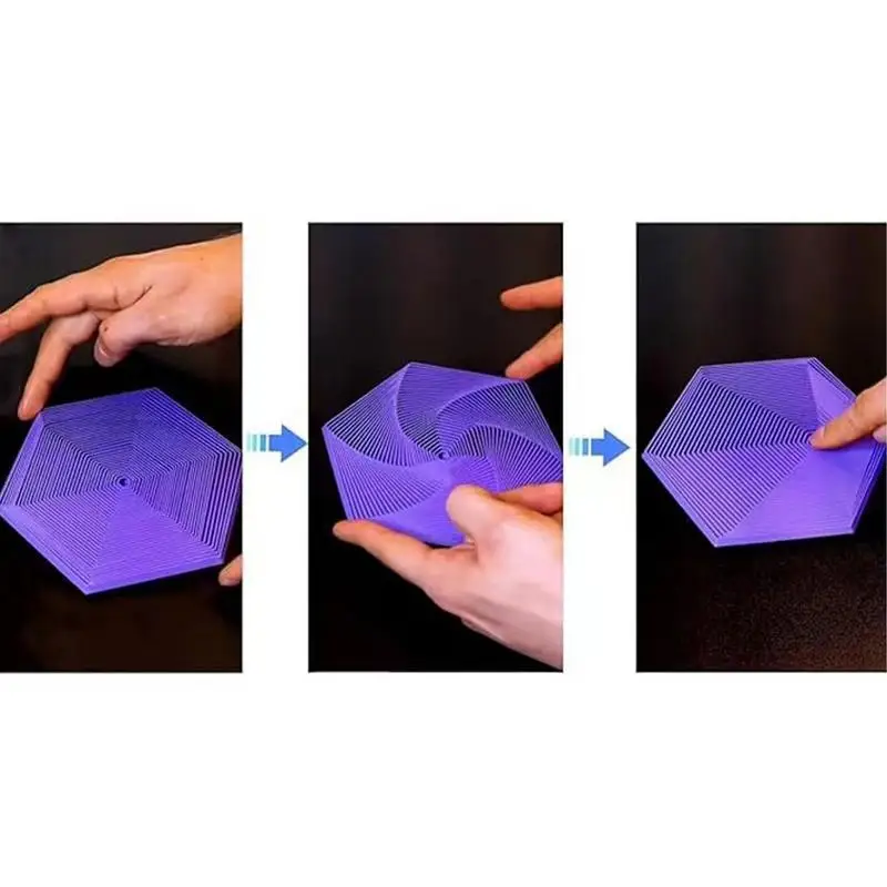Hexagone Fractal Fidget Imprimé en 3D pour Enfant, Jouet Sensoriel Anti-Stress, Portable, Ornement de Bureau, Jouets Visuels