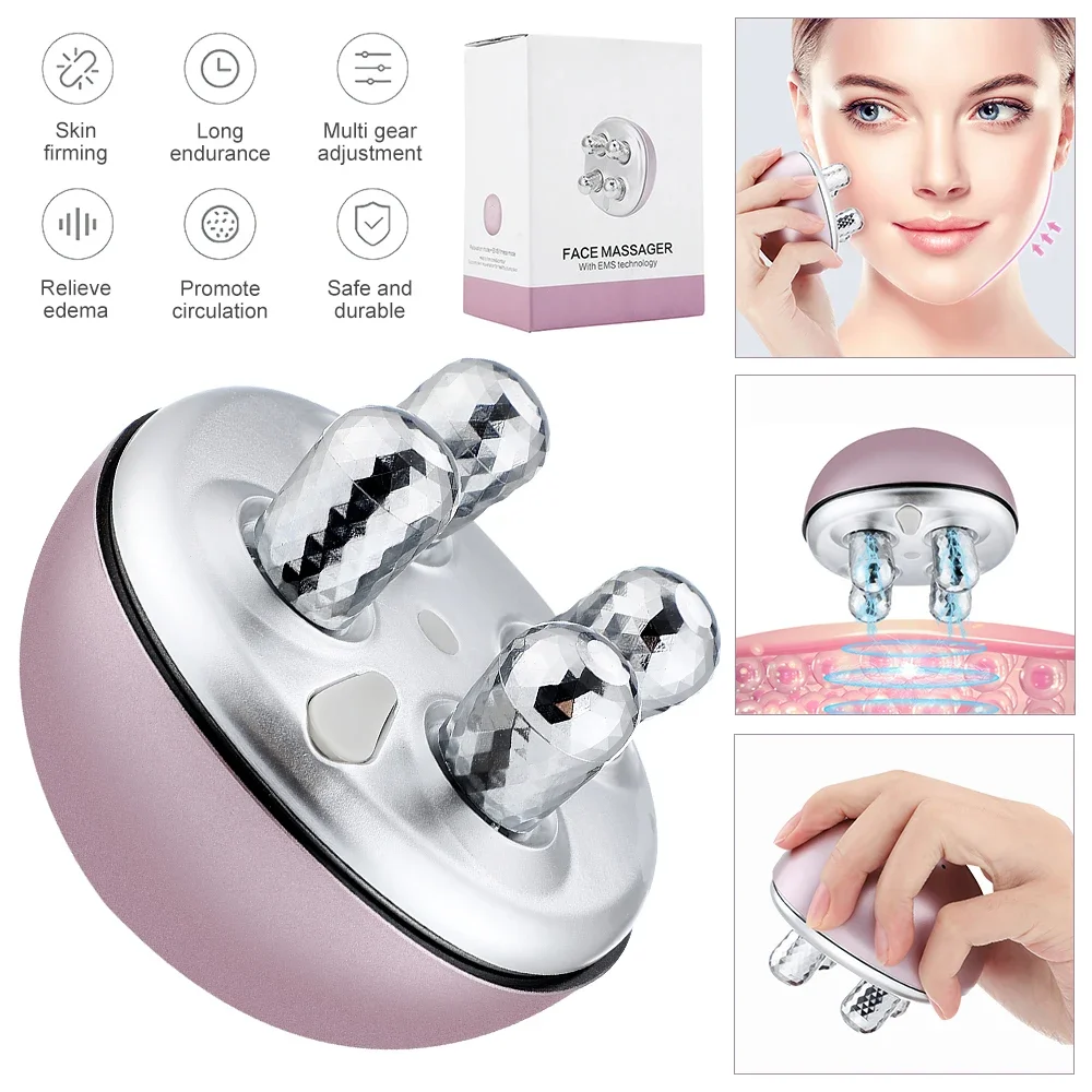 

EMS Rechargeable Roller Face Lift Massager Micro Current Tighten Face Wrinkle Removal Multi-Functional Relaxation Treatments