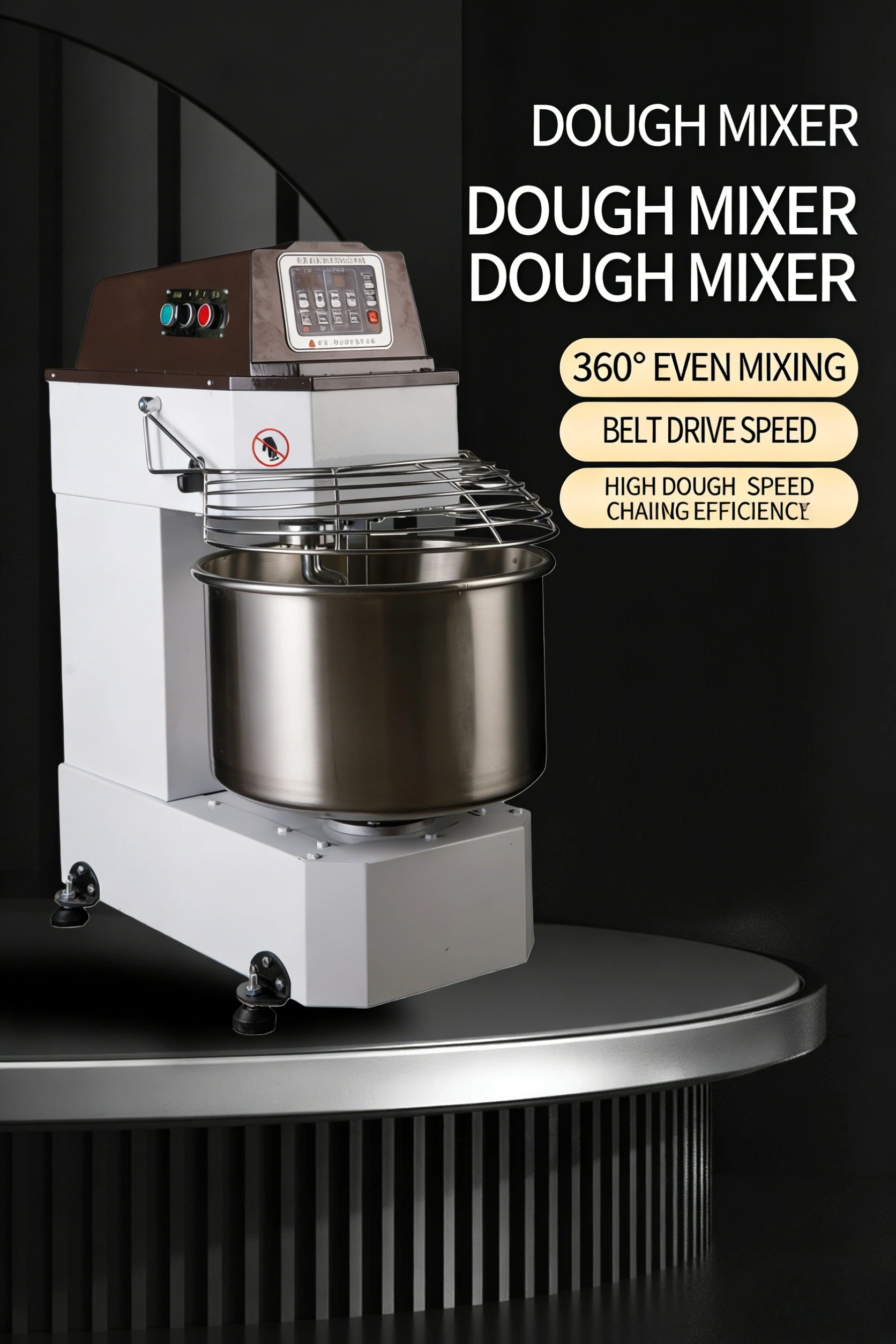 H60 Coffee-colored Dough Mixer Dual Speed Dual Motion Electric Stand Mixer Multifunctional Dough Kneading Machine For Baking