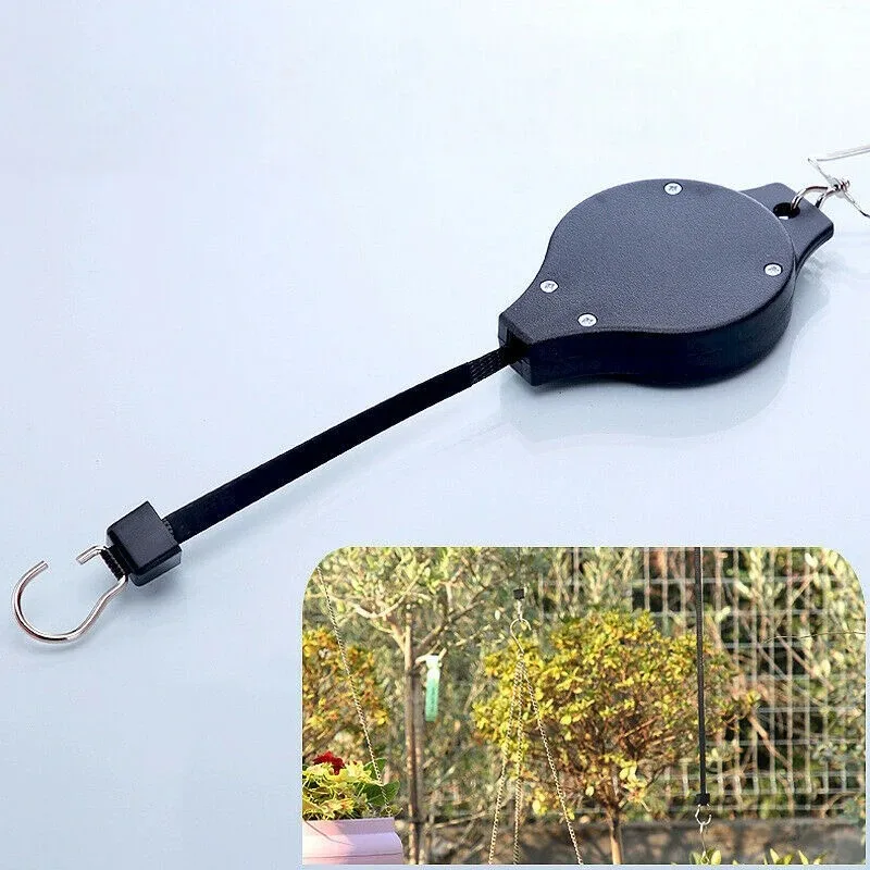 Home Gardening Retractable Lifting Hooks Balcony Hanging Pot Orchid Planter Birdcage Hooks