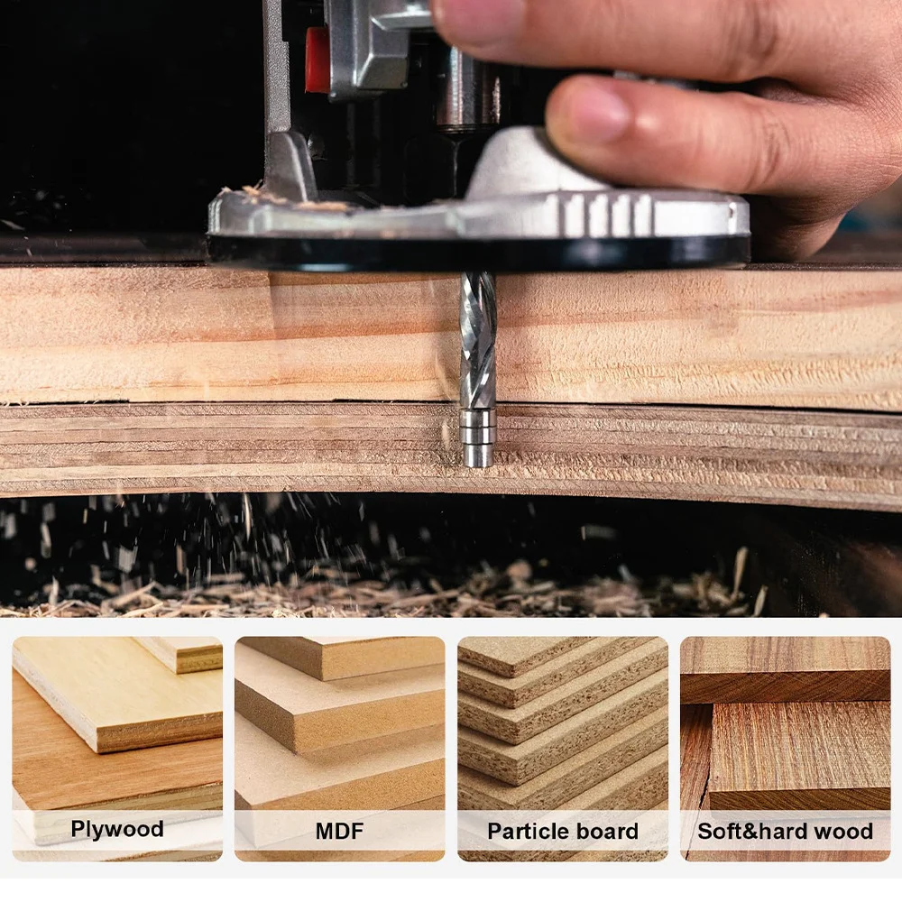 Fresa de corte en espiral, fre - Router Bits For Woodworking reseña y precio