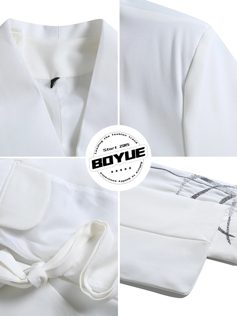 

Boyue Chinese Sle Embroidered Pad oulder Jaet с косым воротником Ancient Faion Casual Aosphere Dao Pao Long Sve i...