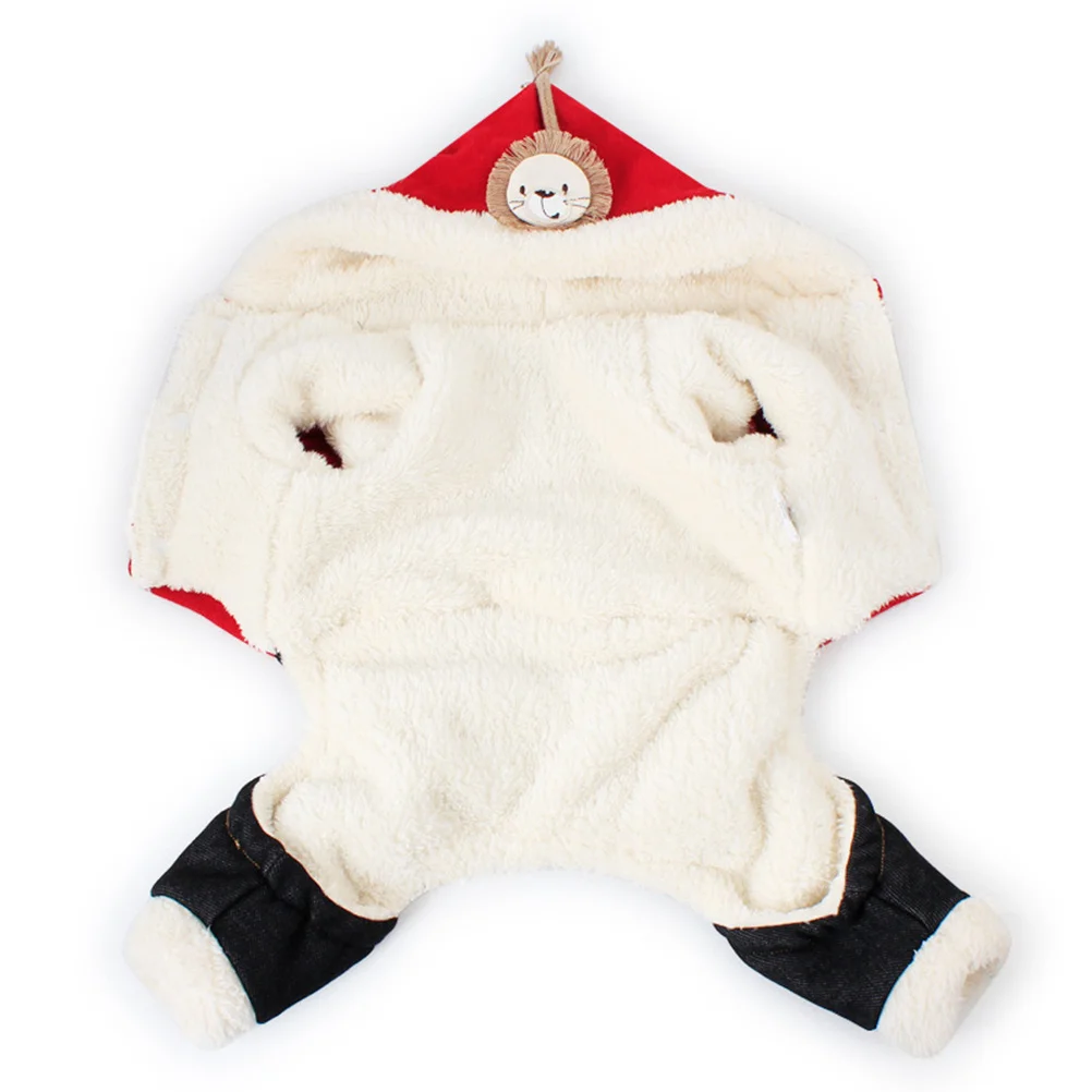 

Winter Coat Pet Dog Clothes Lion Design Double Thickened Coral Fleece Small Dog Hoodies Warm Sweatshirt Outdoor Walking