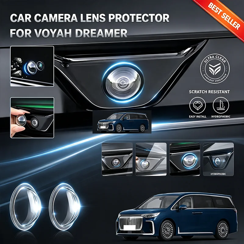 For Voyah Dreamer 2PCS Car Camera Lens Protective Cover Rearview Reversing Camera Protective Cover 360 Degree Camera Protection