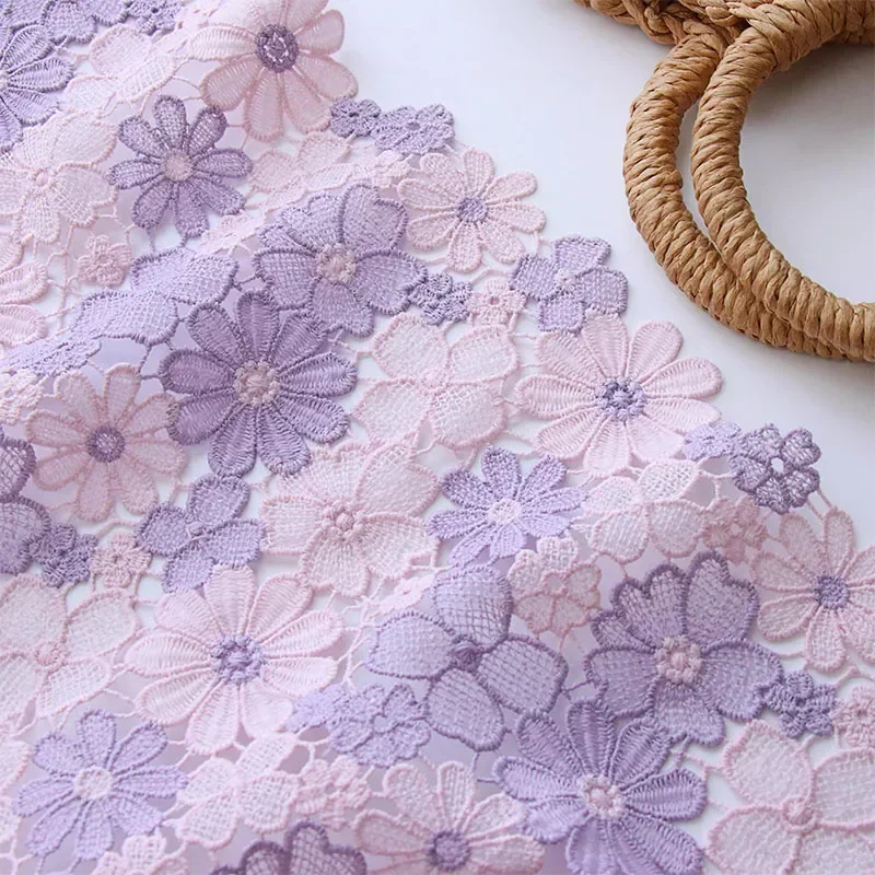 Water-soluble Milk Silk Fabric, Three-Dimensional Embroidery, Flower Lace Fabric, Cheongsam Dress, Clothing Designer Fabric view 4