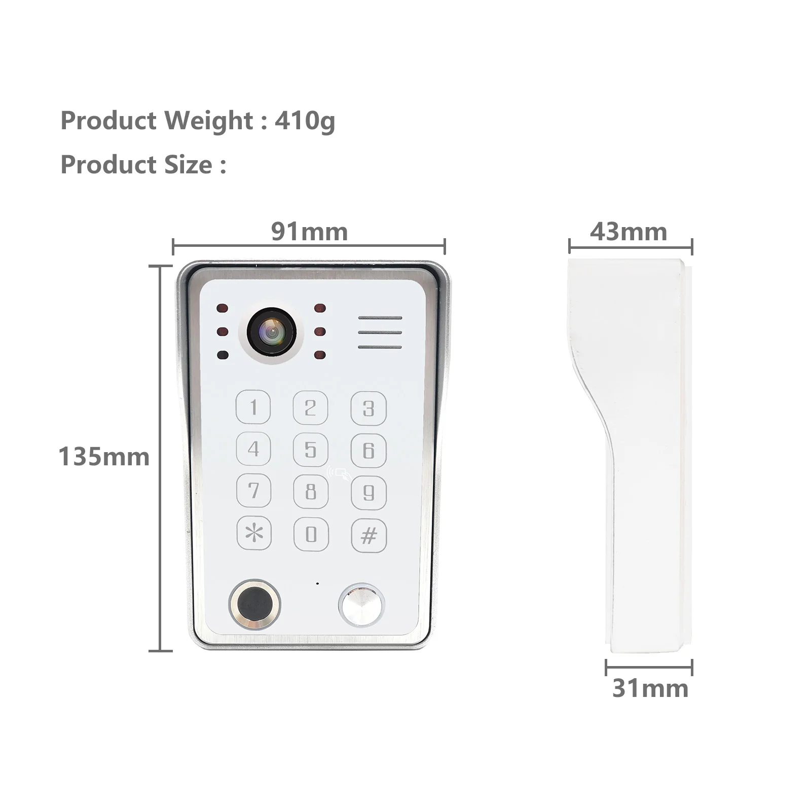 Tuya Video Intercom System Wireless WiFi Video DoorPhone Home Video DoorBell with Fingerprint/Swipe Card/Password Unlock Functio