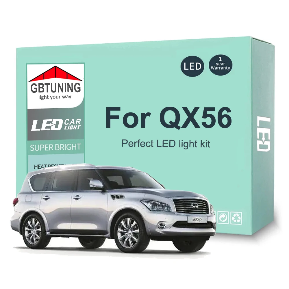 

Комплект светодиодных ламп для внутреннего освещения для Infiniti QX56 2004 2005 2006 2007 2008 2009 2010 2011 2012 2013