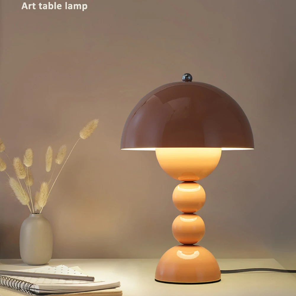 Table Lamp Mushroom Bud Atmosphere Night Light Nordic Style Retro Creative Living Room Bedroom Desk Decorative Light Girl Gift