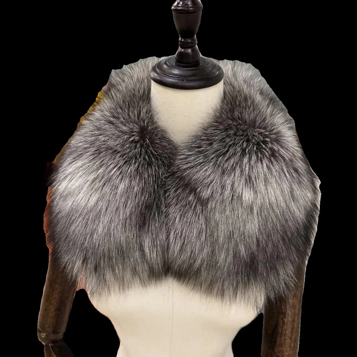 Gola De Pele De Raposa Prateada para o Inverno, Proteção Universal Para Pescoço, Acessórios para Vestuário Fofos Quentes, Moda Real Fox Fur