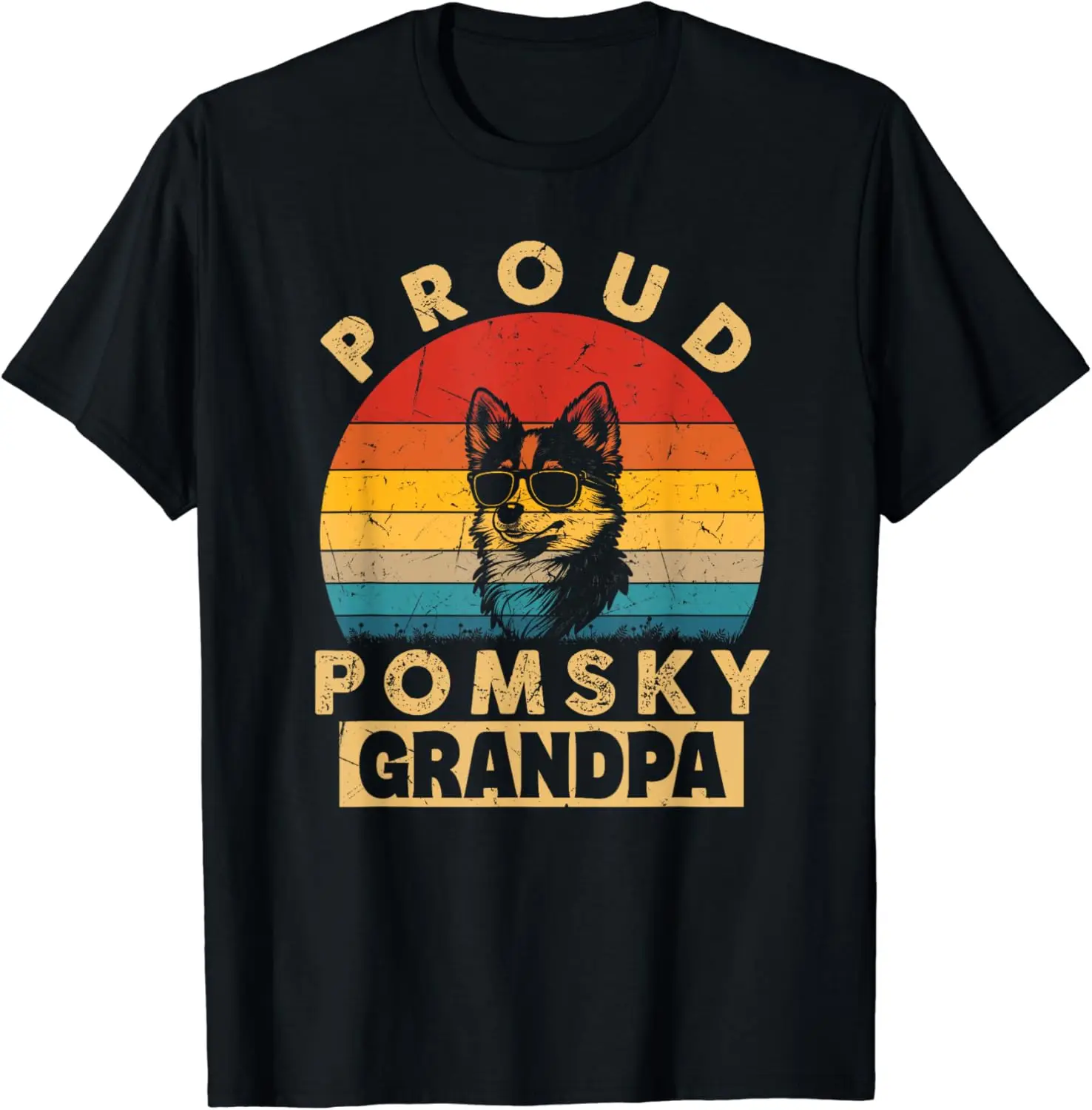 

Рубашка с надписью Proud Pomsky, дедушка, собака, подарок, забавная собака, большая лапа, папа, Рождественская футболка