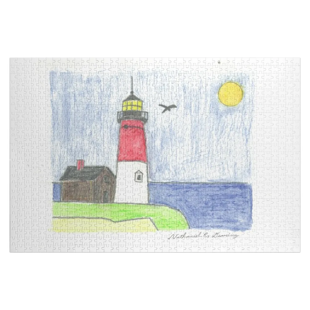 Cape Cod Lighthouse [Watercolor Pencil] Jigsaw Puzzle Personalized Gift Custom Child Gift Woodens For Adults Works Of Art Puzzle