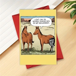 1 Funny Get Well Card with Envelope - Horse Hip Replacement,for adult