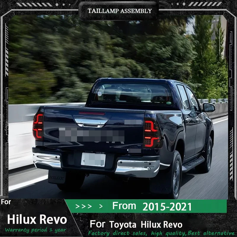 

Стайлинг автомобиля для Toyota Hilux VIGO 2015-2021, задний фонарь DRL, задний фонарь, указатель поворота, динамический светодиодный задний ход, автоаксессуары