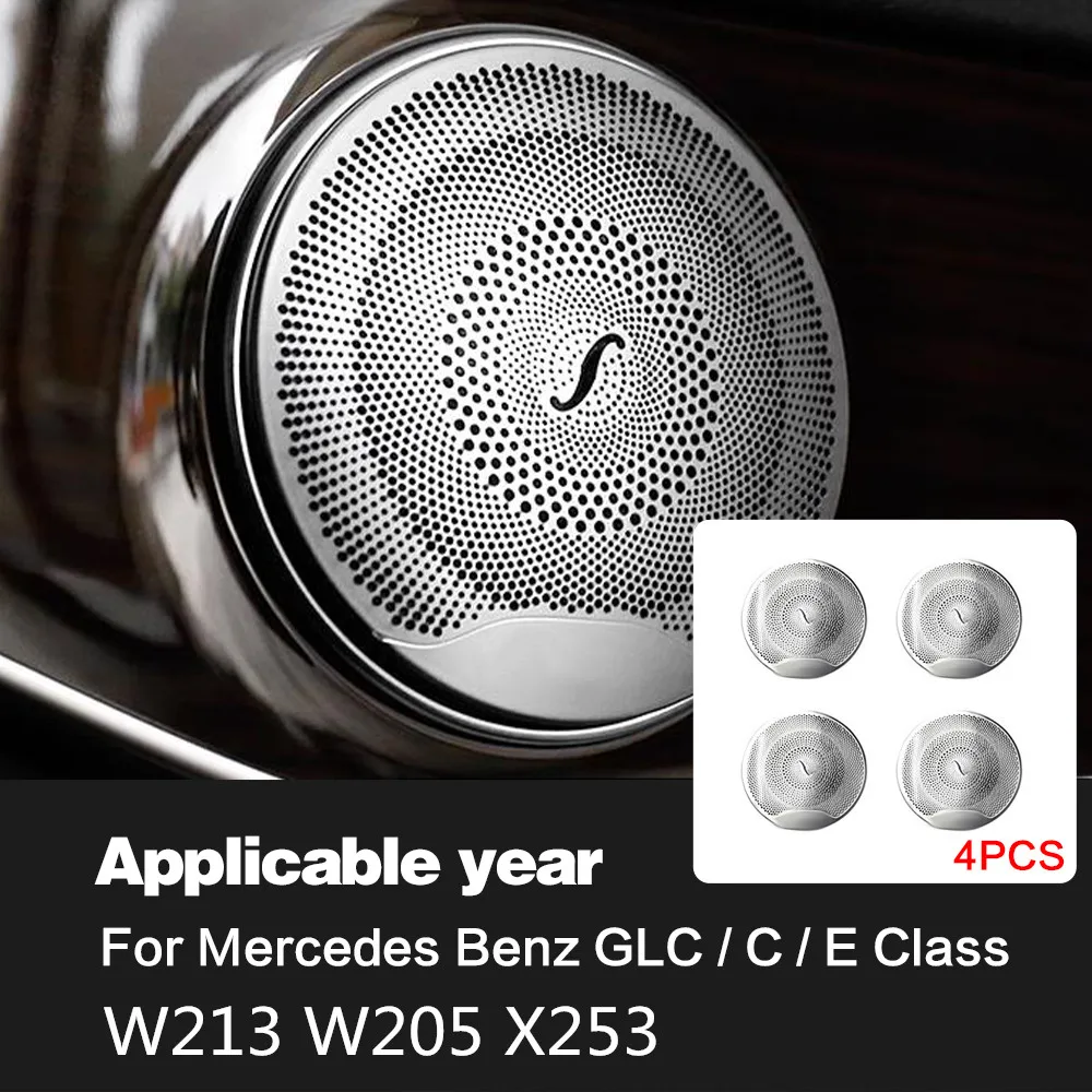 Car Door Audio Cover Speaker Decor Loudspeaker Trim Interior Accessories For Mercedes Benz W205 W213 X253 GLC C E Class E200 200