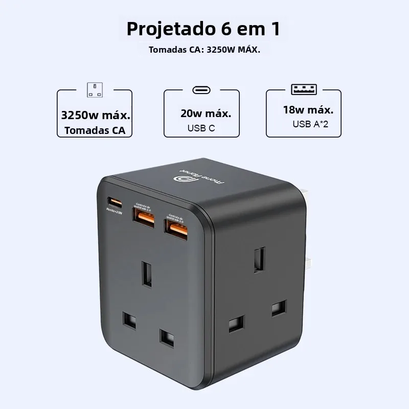 3250w-最大出力-6-in-1-トラベル-ホーム充電アダプター-デスクトップ充電ステーション-赤ちゃんにも安全な-iphone、samsung、ipad、ノートパソコン、家電製品対応