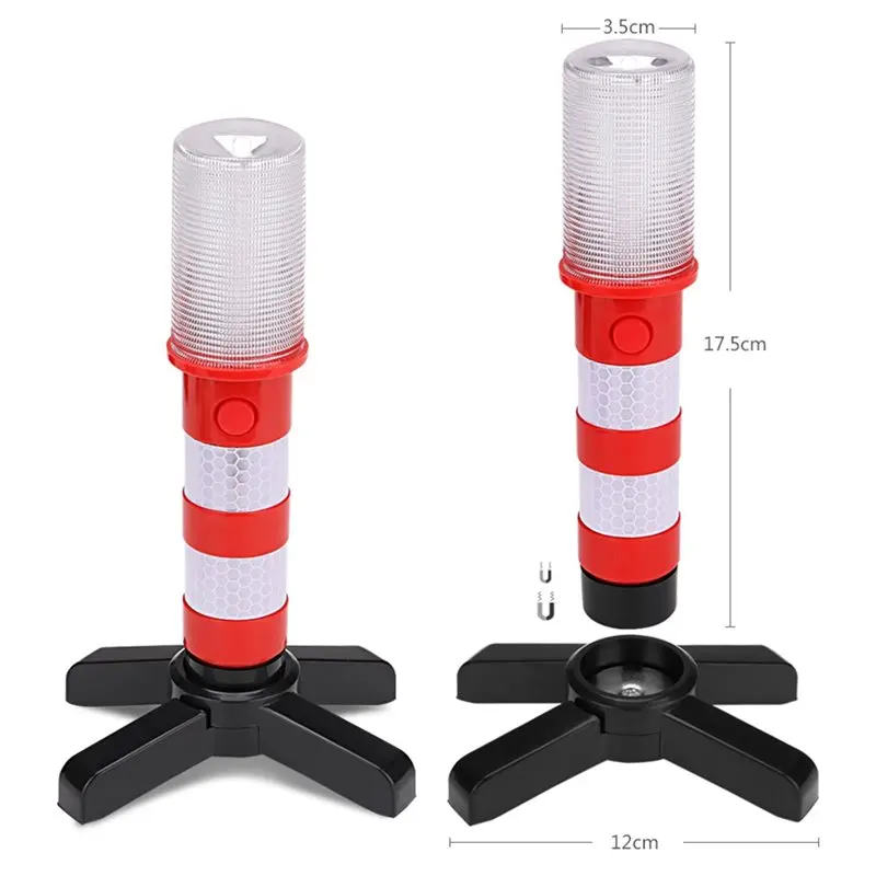 FAST-Emergency Roadside Flares 2Pcs Magnetic Flashlight Warning Light Safety Strobe Light