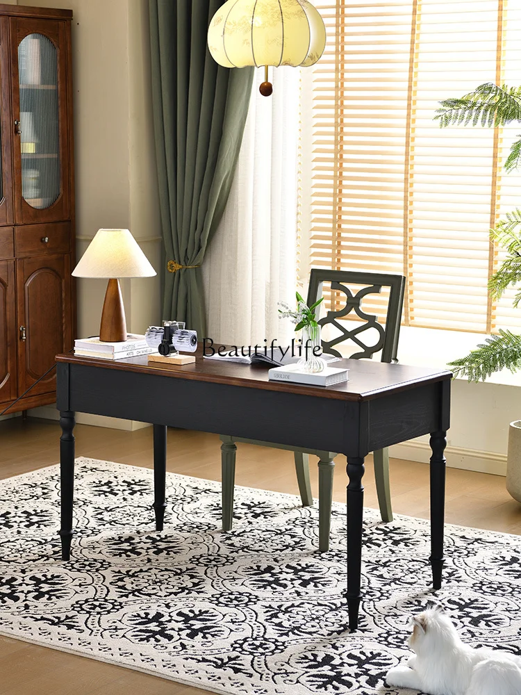 **American French study furniture desk writing desk student computer desk with pump