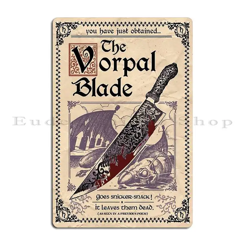 Alice Madness Returns S Vorpal Blade Metal Sign Create Classic Decoration Cinema Print Tin Sign Poster