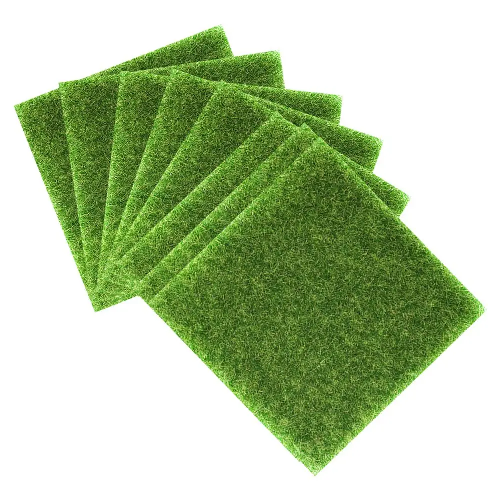 

8 Pcs Artificial Lawn Fairy Garden Grass Landscape Decorations Fake for Crafts Pvc Moss