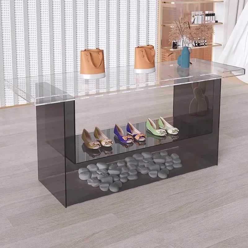 

Acrylic Nakajima Flowing Water Platform Internet celebrity women's clothing store clothing store hat bag display stand table dis