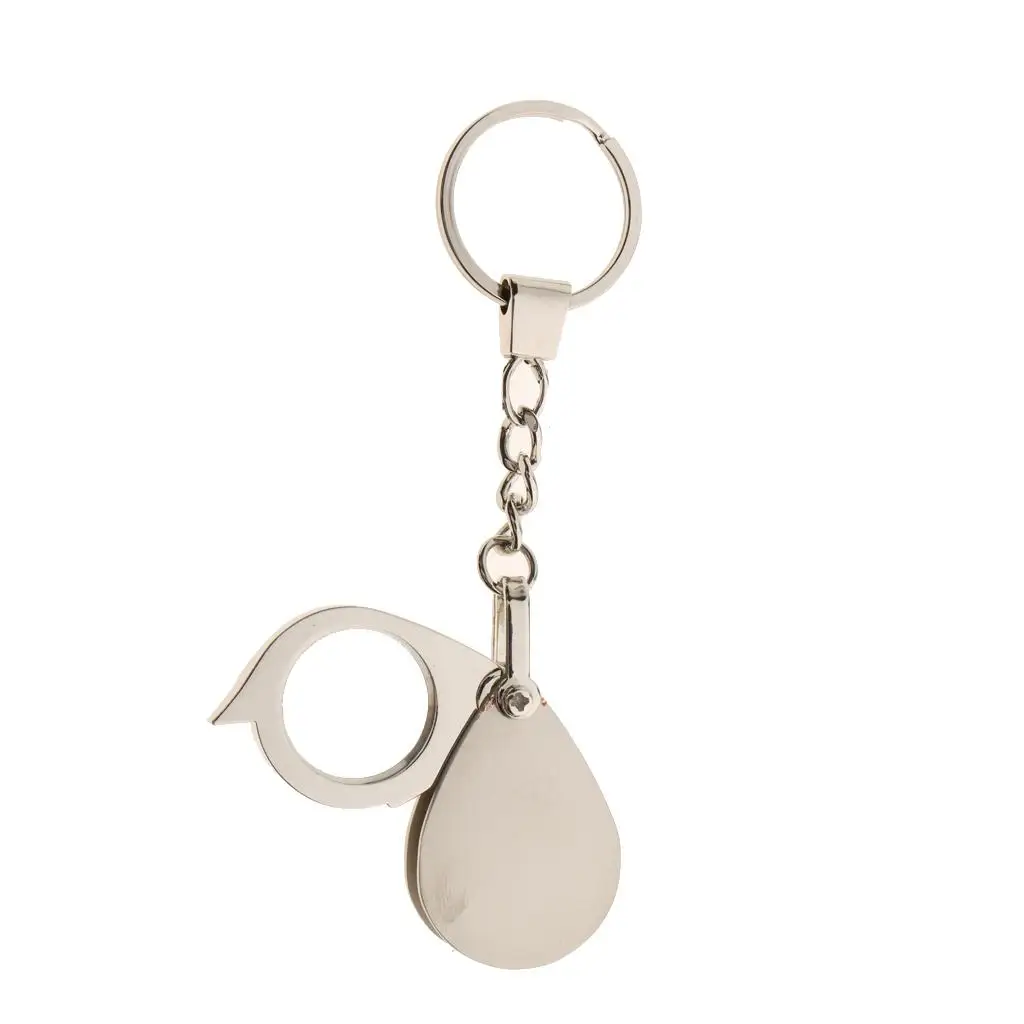 Foldable Loupe Magnifier Keychain 15X Mini Pocket Jewelry Magnifying Glass for Jewelers Stamp Coin Inspecting