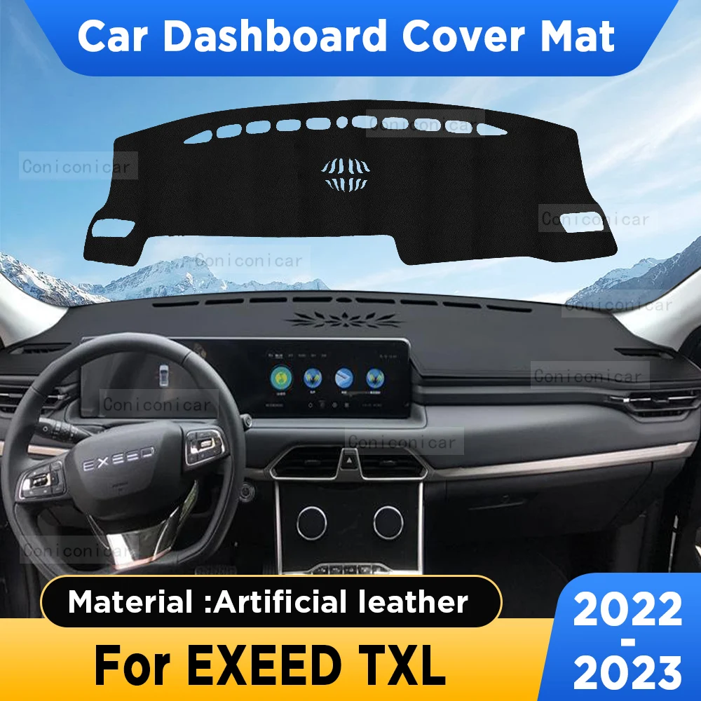 

For EXEED TXL 2022 2023 Car Dashboard Cover Mat Sun Shade Cushion Pad Artificial Leather Rug Panel Mat Carpets Accessories