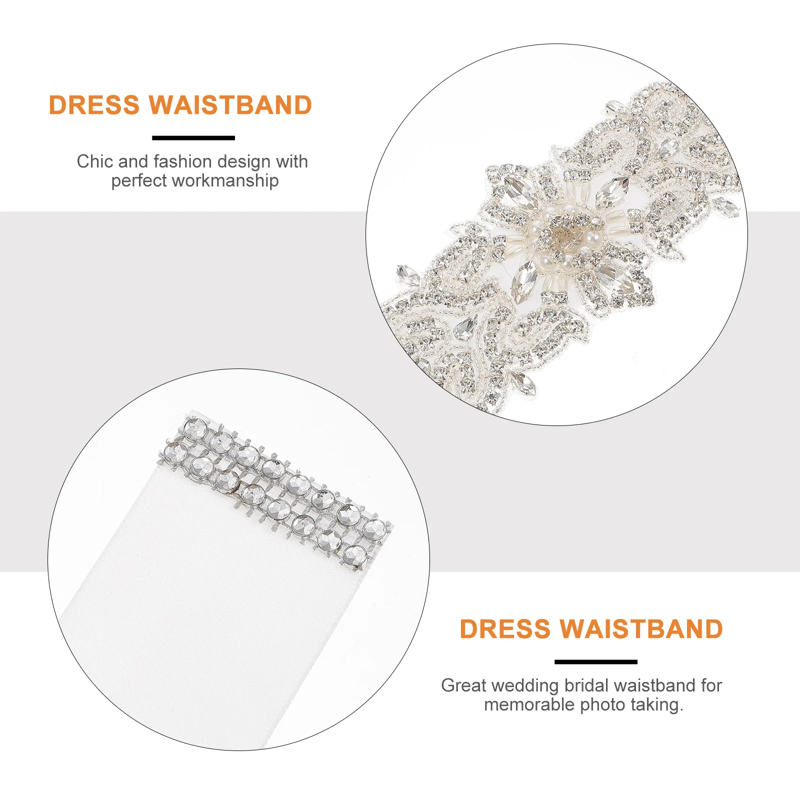 

Chic Wedding Dress Waistband Bride Belt in Ivory Elegant Band for Bridal Gown Party Formal Event Fashion Accessory