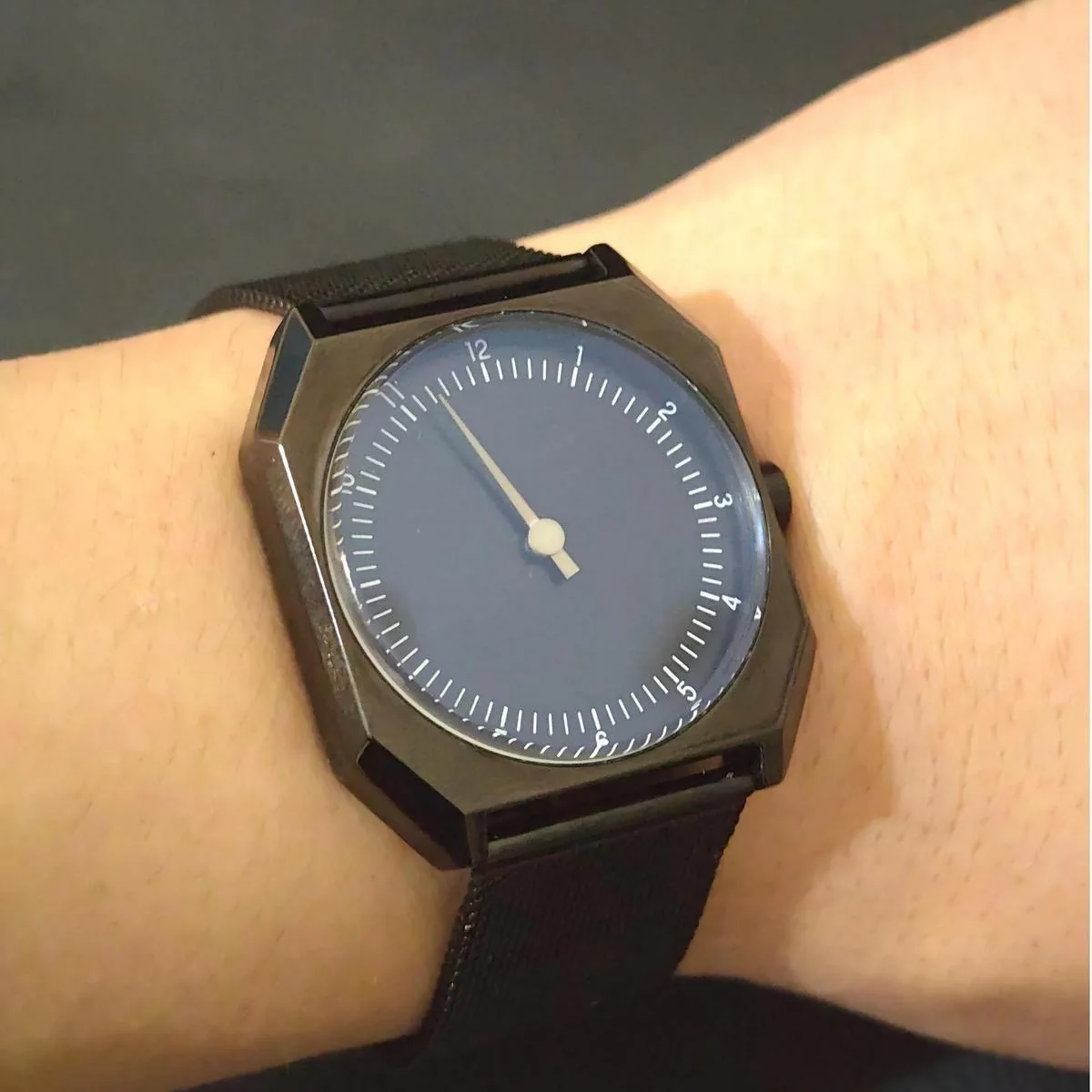 SKU Retro Men's Quartz Watch Square Dial Single Hand European American Style with Free Watch Strap