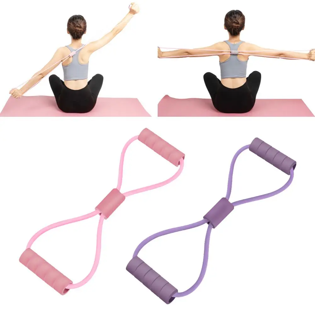 

1PCS 8-Word Type Exercise Rubber Resistance Band Chest Gym Fitness Pulling Elastic Exercise Yoga Expander Rope Equipment Pi J8L5