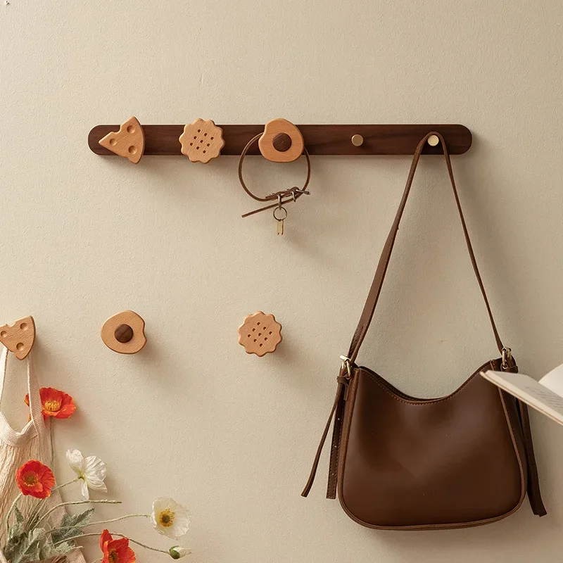 Solid Wood Coat Racks 5-hooks Wall Hanger Detachable Freely Placed Storage Clothes Racks Entrance Hall Furniture for Clothes