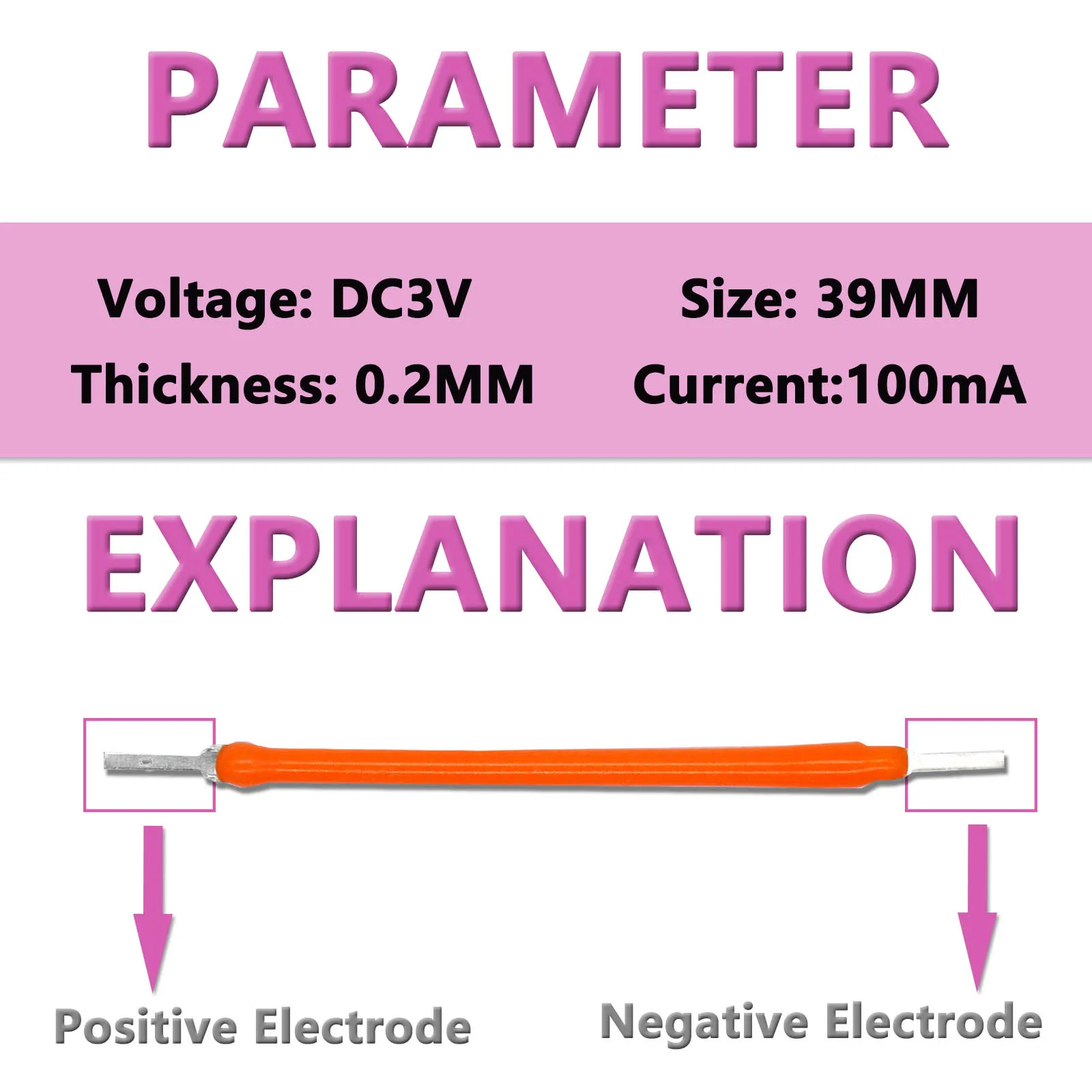 10pcs 38mm LED Flexible Filament Accessories DC3V 100mA Edison Bulb DIY Model Renovation Home Lighting Accessories