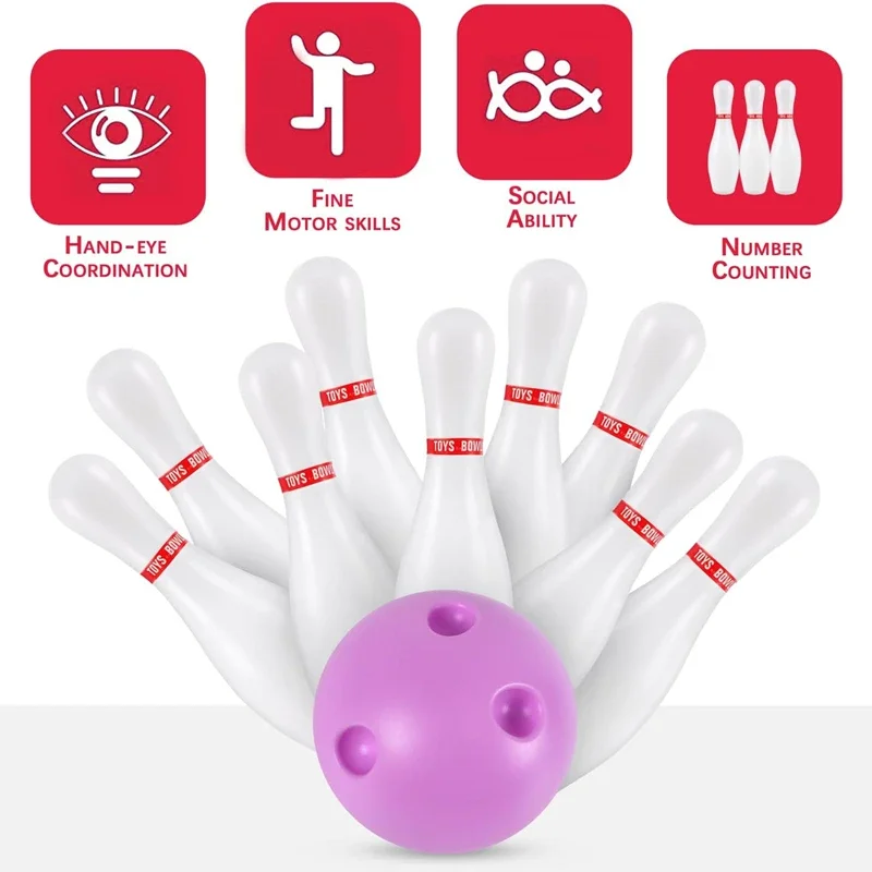 Conjunto de boliche iluminado para crianças, conjunto de bola de boliche que brilha no escuro, brinquedos interativos para pais e filhos