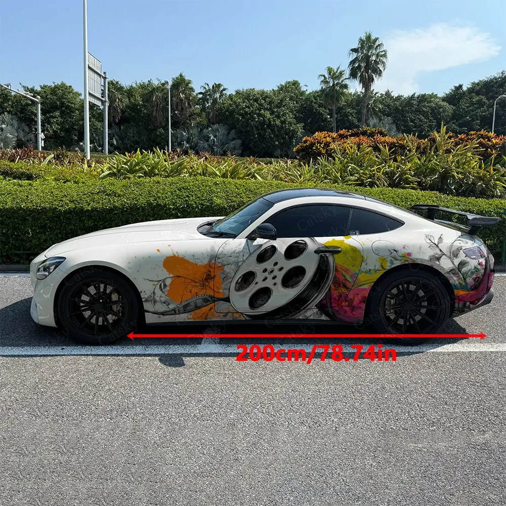 2pcs Film Light And Shadow Spirit, Durable, Fade-resistant, Enhance Vehicle Aesthetics With Bold Artistic Design Car Vinyl Wraps