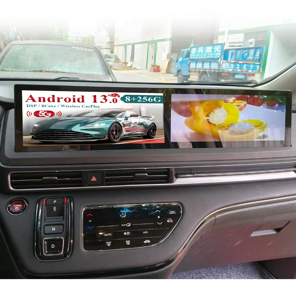 

Dual 12.3 inch For Honda Odyssey 2022-2024 Car auto carplay Android 13 Radio Multimedia Player GPS Stereo touch screen Head Unit