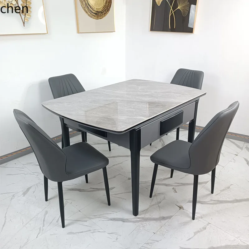 

CP solid wood automatic simple light luxury dining table dual-purpose mahjong table home silent